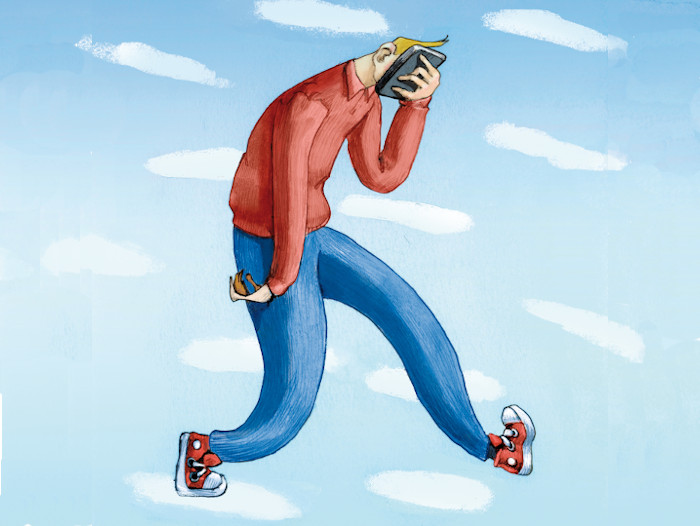 ilustração de dependência de celular